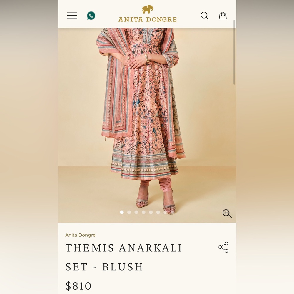 Anita Dongre Floral Anarkali Set - Pink and Multicolor